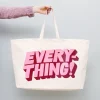 Alphabet Bags | Everything Tote Bags | Natural & Pink