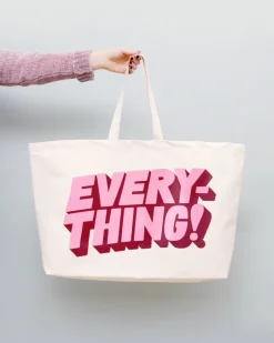 Alphabet Bags | Everything Tote Bags | Natural & Pink