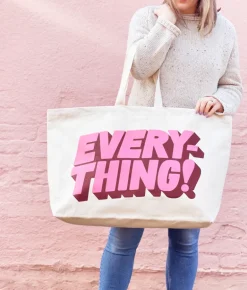 Alphabet Bags | Everything Tote Bags | Natural & Pink