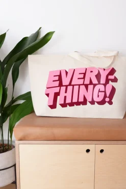 Alphabet Bags | Everything Tote Bags | Natural & Pink