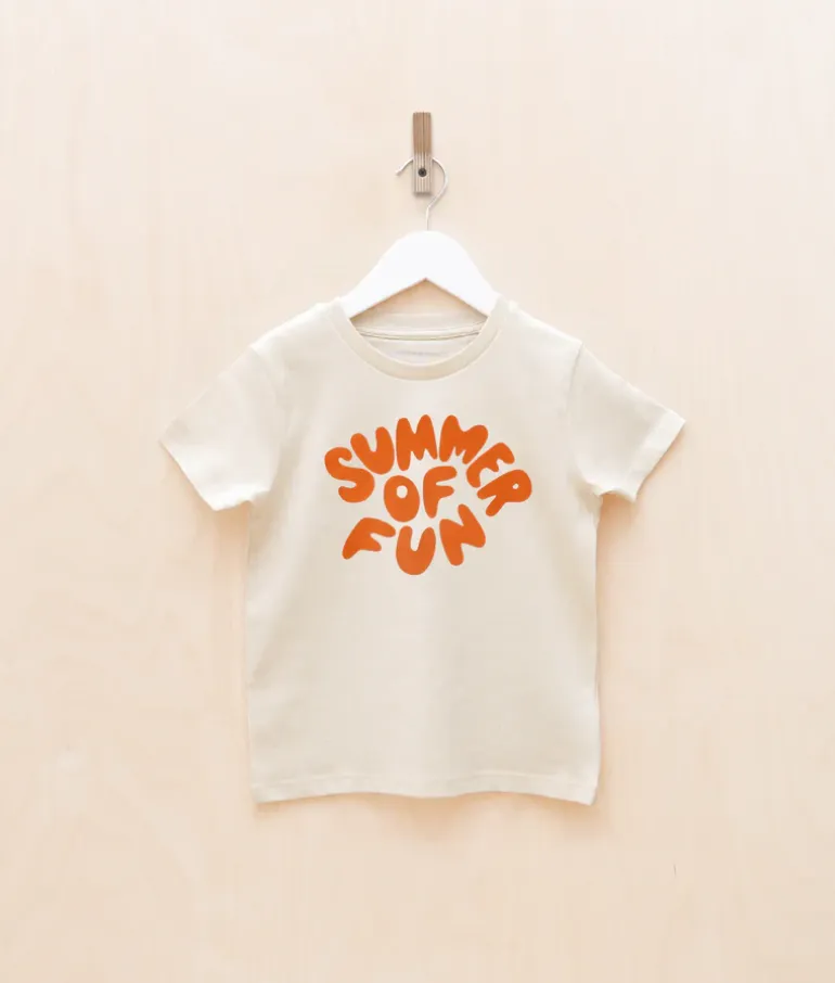 Alphabet Bags | Summer Of Fun T-Shirt | Natural & Orange