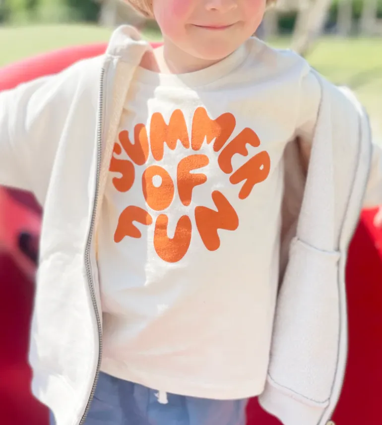 Alphabet Bags | Summer Of Fun T-Shirt | Natural & Orange