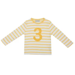 Bob & Blossom Number T-Shirts | Buttercup & White Striped
