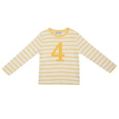 Bob & Blossom Number T-Shirts | Buttercup & White Striped