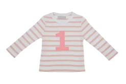 Bob & Blossom Number T-Shirts | Dusty Pink & White Striped