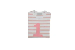 Bob & Blossom Number T-Shirts | Dusty Pink & White Striped