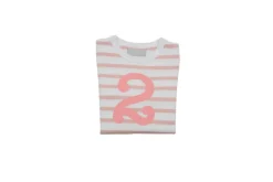 Bob & Blossom Number T-Shirts | Dusty Pink & White Striped