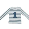 Bob & Blossom Number T-Shirts | Ocean & White Striped