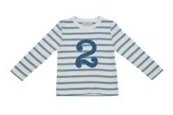 Bob & Blossom Number T-Shirts | Ocean & White Striped