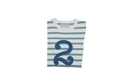 Bob & Blossom Number T-Shirts | Ocean & White Striped