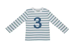 Bob & Blossom Number T-Shirts | Ocean & White Striped