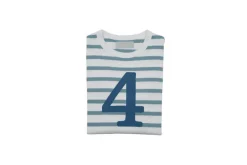 Bob & Blossom Number T-Shirts | Ocean & White Striped