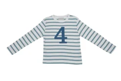 Bob & Blossom Number T-Shirts | Ocean & White Striped
