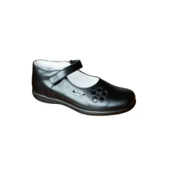 Bo-Bell School Shoes | Velcro Oliana | Black Leather