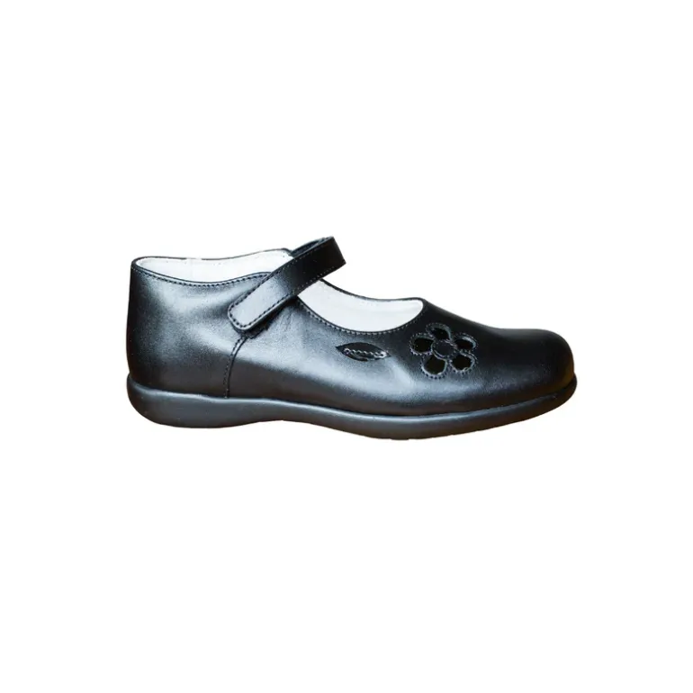 Bo-Bell School Shoes | Velcro Oliana | Black Leather