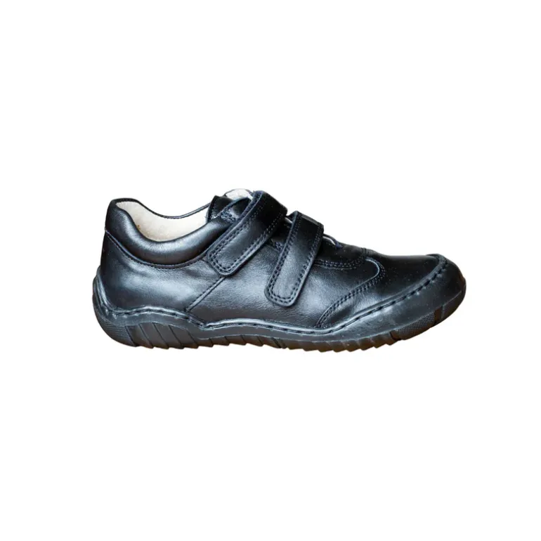 Bo-Bell School Shoes | Velcro Olivie | Black Leather