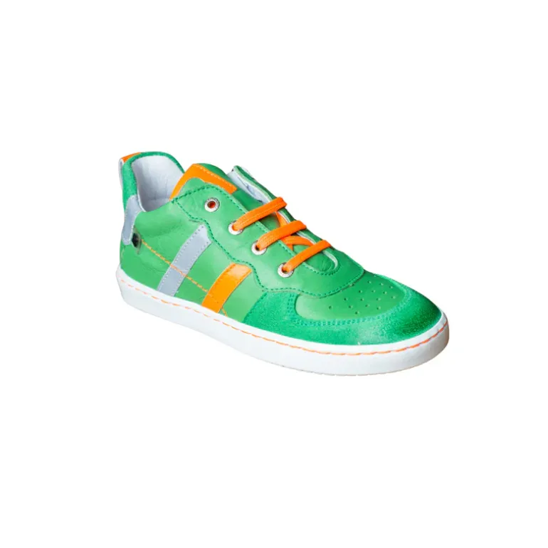 Bo-Bell Shoes | Landor Lace Up | Green & Fluro Orange