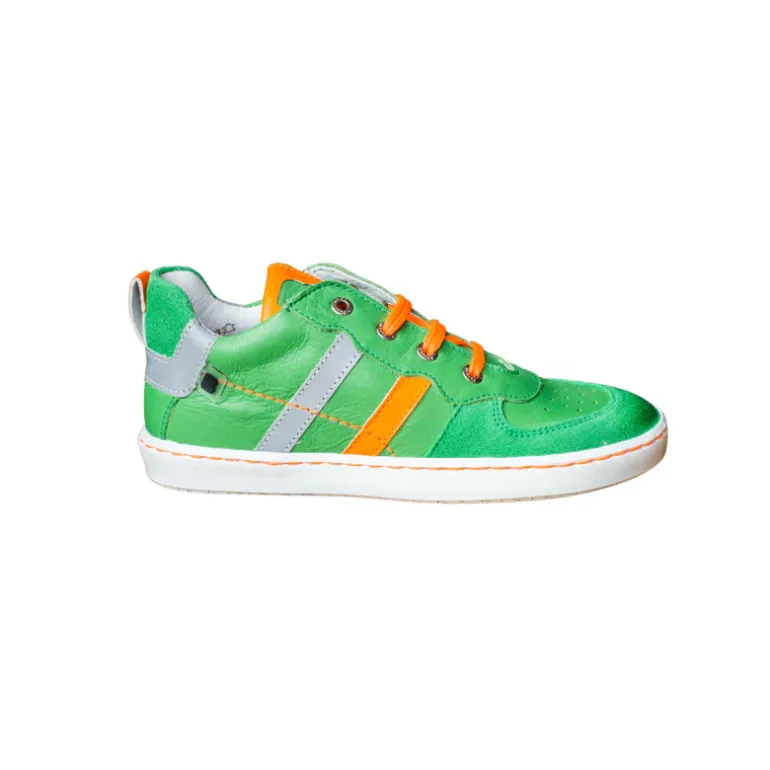 Bo-Bell Shoes | Landor Lace Up | Green & Fluro Orange