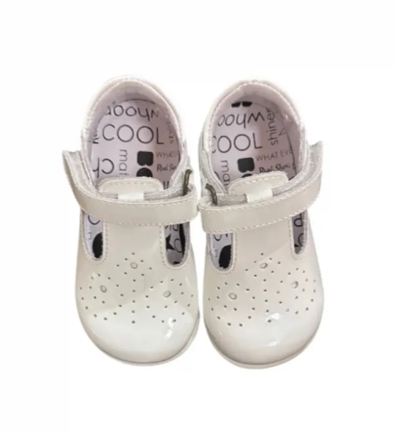 Bo-Bell Shoes | Toto T-Bar | White Patent