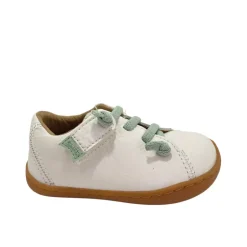 Camper Kids Shoes | Peu Elastic Laces | White & Green