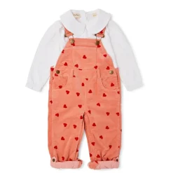 Dotty Dungarees | Corduroy Dungarees | Heart Print