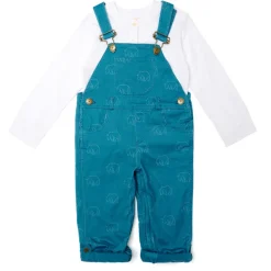 Dotty Dungarees | Nordic Bear Print Dungarees | Blue