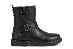 Geox Kids Boots | Eclair Biker | Black Leather