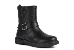Geox Kids Boots | Eclair Biker | Black Leather