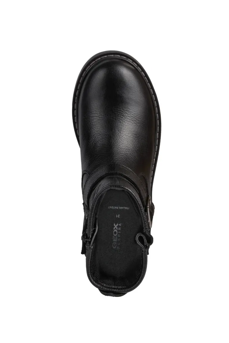 Geox Kids Boots | Eclair Biker | Black Leather