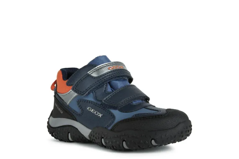 Geox Kids Trainers | Baltic Velcro | Navy & Orange