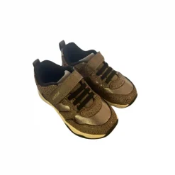 Geox Kids Trainers | Calco Velcro | Smoke Grey & Gold
