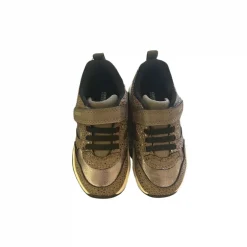 Geox Kids Trainers | Calco Velcro | Smoke Grey & Gold