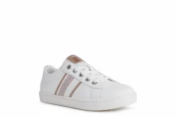 Geox Kids Trainers | Kathe | White & Light Rose
