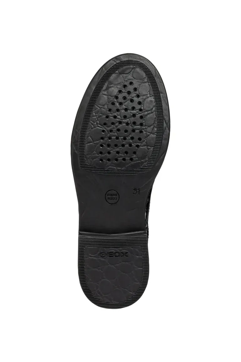 Geox School Shoes | Agata D Lace Up | Black Patent