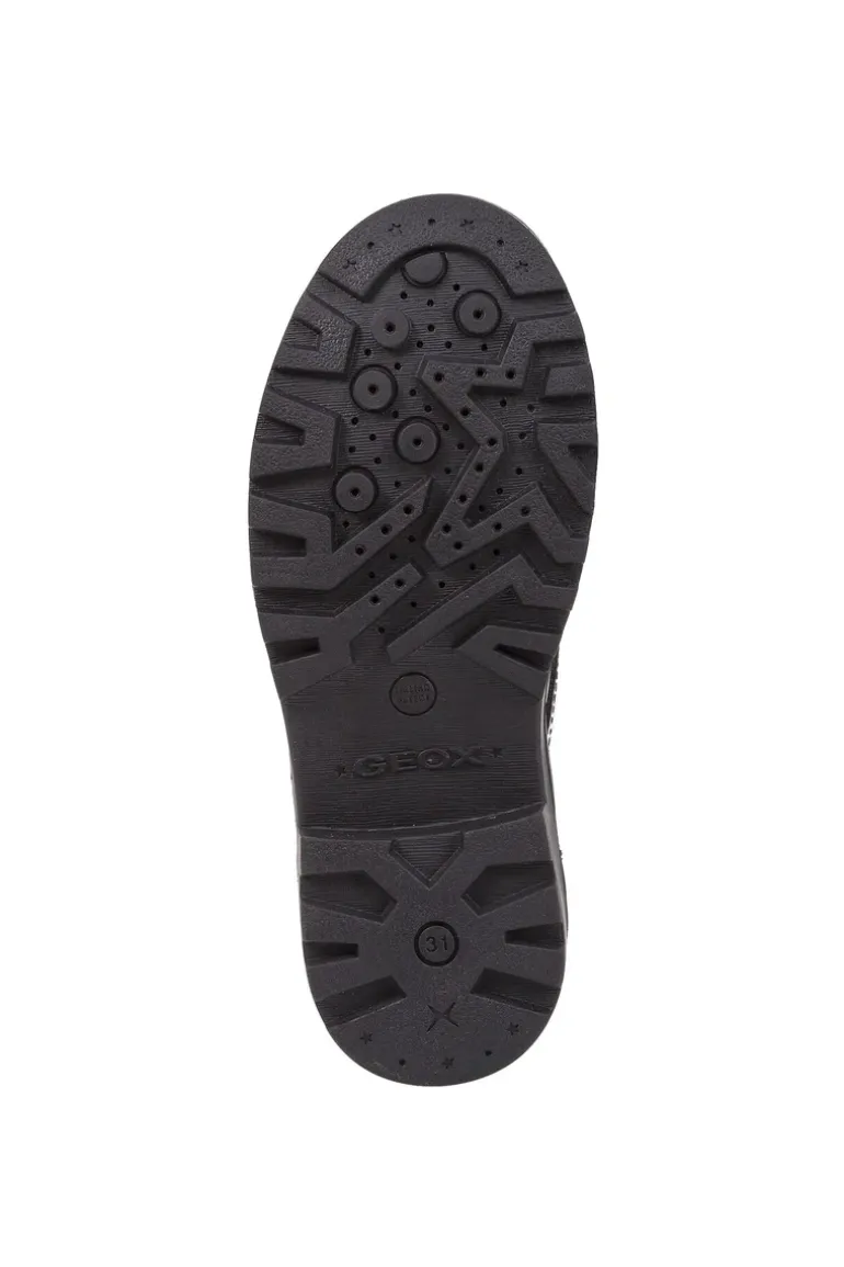 Geox School Shoes | Casey Brogue Lace-Up | Patent Black