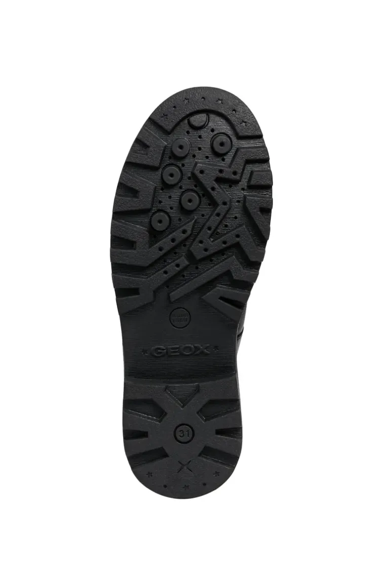 Geox School Shoes | Casey T-Bar | Black Leather
