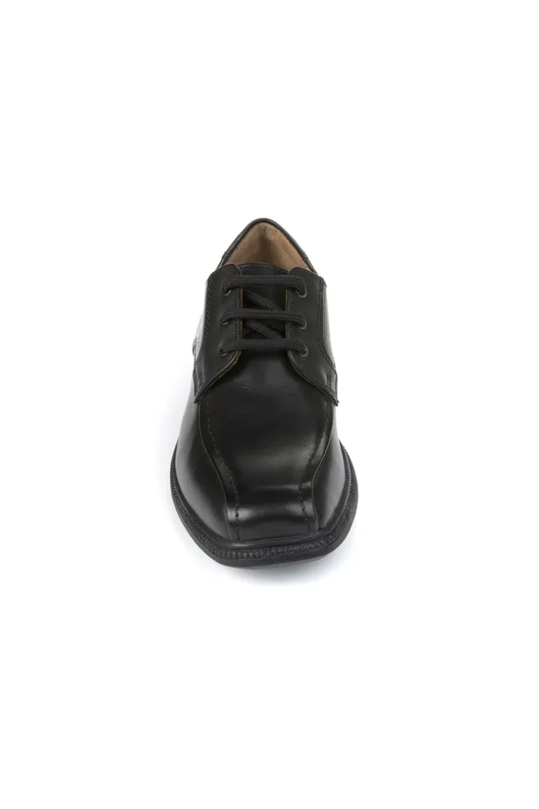 Geox School Shoes | Federico Stitch Lace Up | Black Leather