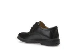 Geox School Shoes | Federico Stitch Lace Up | Black Leather
