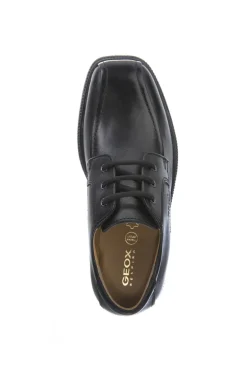 Geox School Shoes | Federico Stitch Lace Up | Black Leather