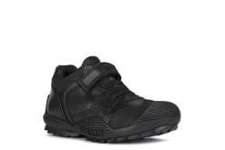 Geox School Shoes | Savage Elastic Velcro | Black Leather