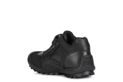 Geox School Shoes | Savage Elastic Velcro | Black Leather