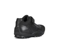 Geox School Shoes | Savage Elastic Velcro | Black Leather