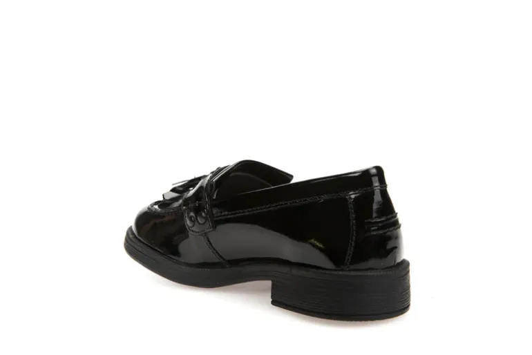 Geox School Shoes | Tassel Loafer Agata A | Black Patent