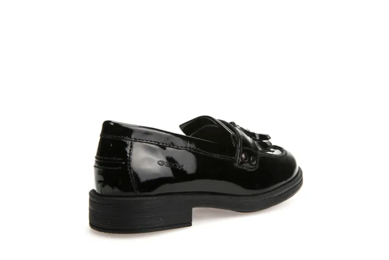 Geox School Shoes | Tassel Loafer Agata A | Black Patent