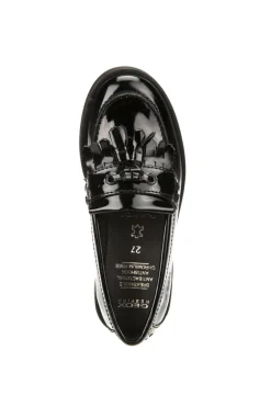 Geox School Shoes | Tassel Loafer Agata A | Black Patent