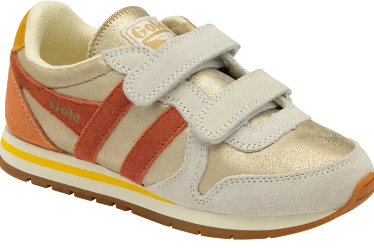 Gola Kids Trainers | Daytona | Gold, Orange Spice & Sun