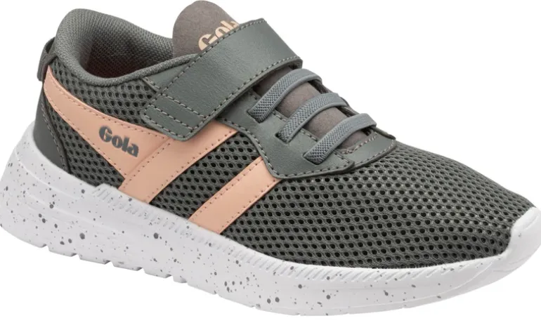 Gola Kids Trainers | Scorpion QF | Grey & Blossom