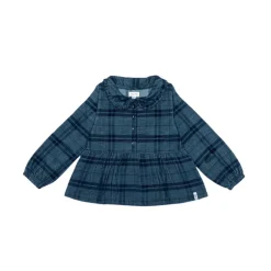 Lilly and Sid Collar Blouse | Check Navy