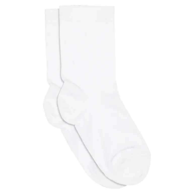 Melton Cotton Socks | White