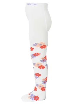Melton Retro Flower Tights | Snow White